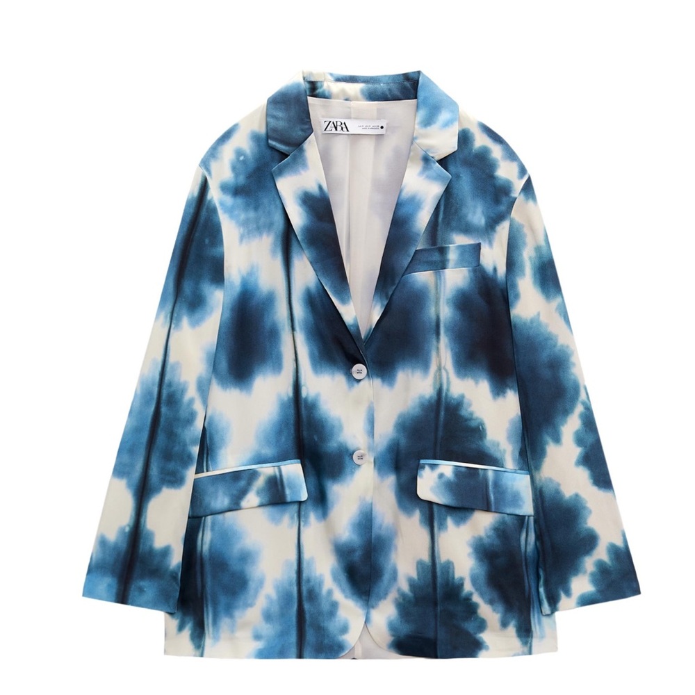Zara Women's Blue Patterned Blazer
